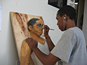 Randy Painting his Portrait